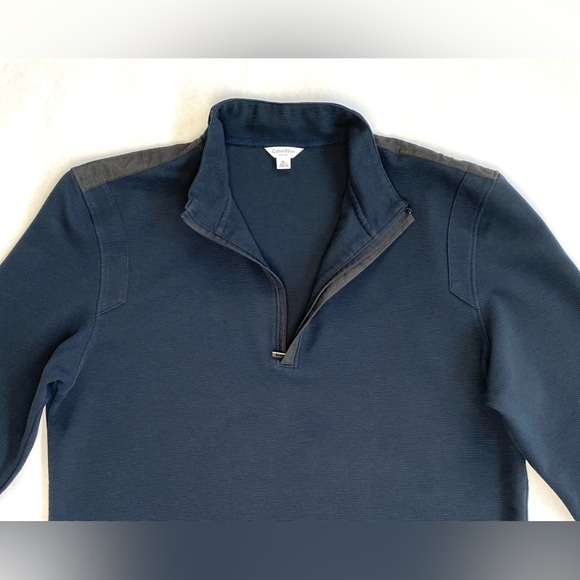 Calvin Klein Men’s Navy Blue Pullover Slim Fit 1/4 Zip Long Sleeve Sweater Sz XL - Picture 4 of 10